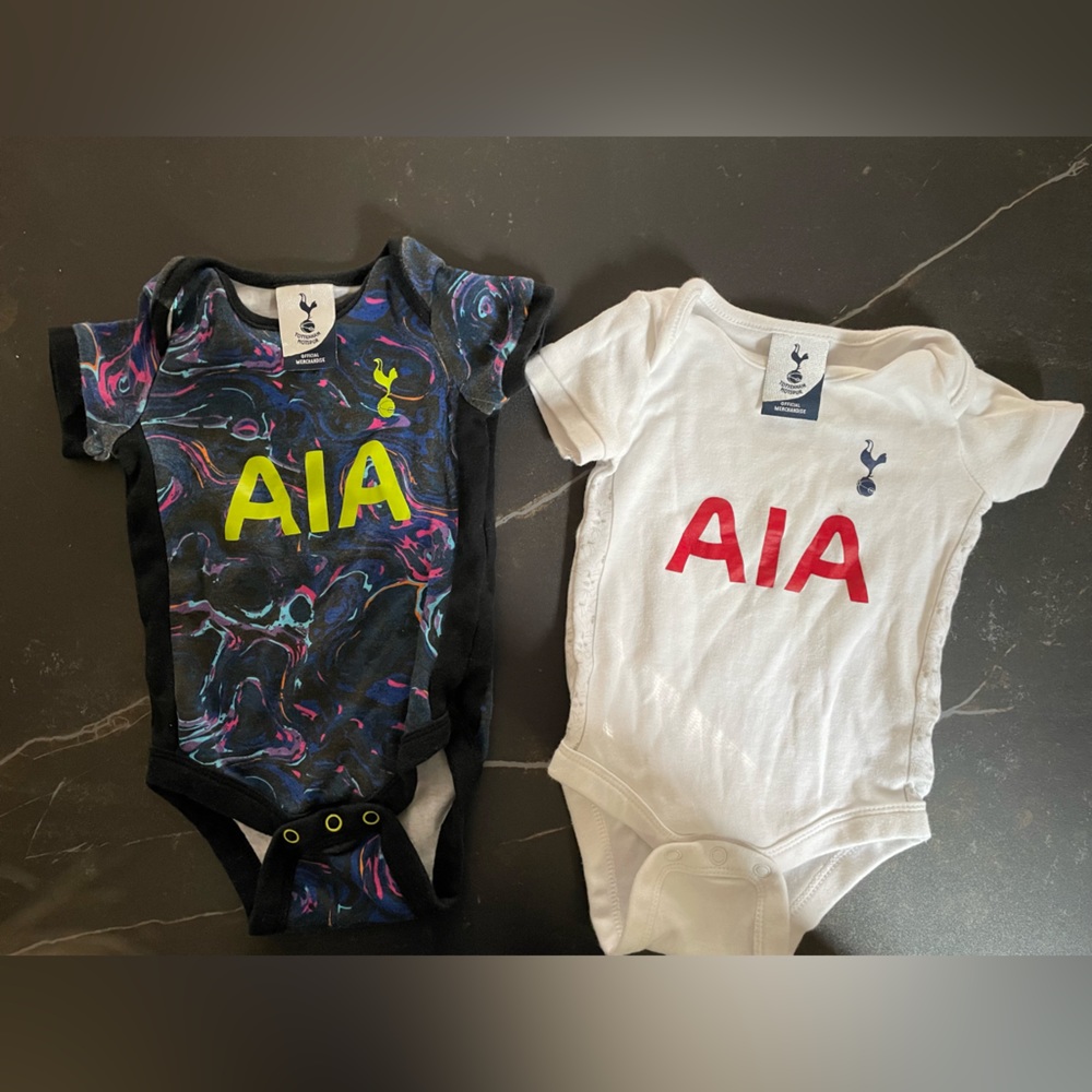 2 Tottenham hotspur 6-9 month onesies